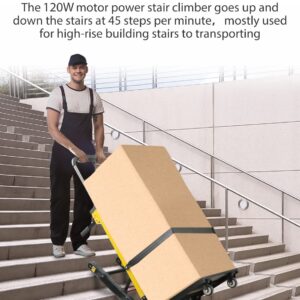 Electric Stair Climbing Hand Trucks Dolly Cart for Moving 441lb Capacity Heavy Duty Folding Stair Climber Cart Hand Trolley with 6 Wheels Motor Battery Powered for Furniture Family Logistics Warehouse