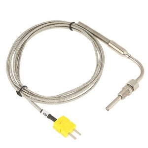 egt k type thermocouple, 1/8" npt k type egt thermocouple temperature sensor mini k type connector for exhaust gas temp probe with exposed tip & 1/8" npt thread connector