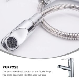 DOITOOL Kitchen Sink Faucet Stainless Steel Kitchen Faucet with Pull Down Sprayer Single Hole Pull Out Kitchen Faucets for Bathroom Bar Laundry