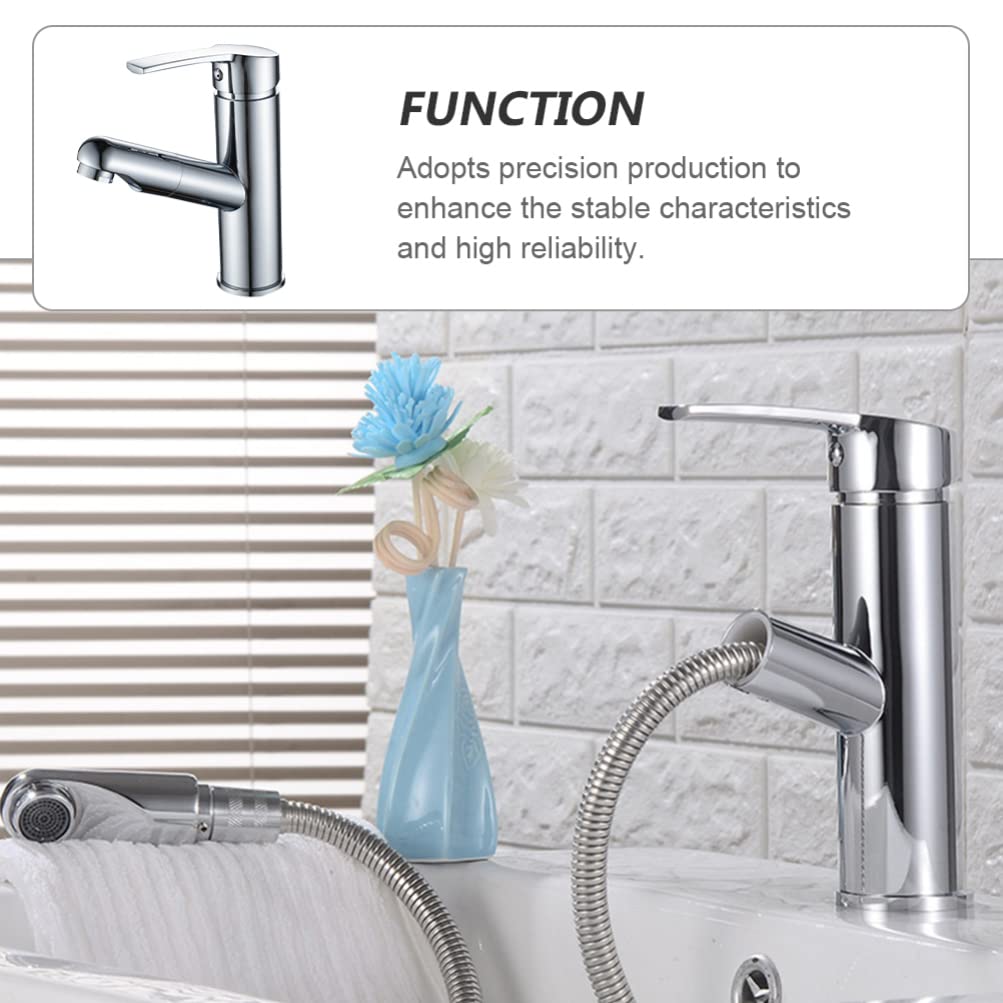 DOITOOL Kitchen Sink Faucet Stainless Steel Kitchen Faucet with Pull Down Sprayer Single Hole Pull Out Kitchen Faucets for Bathroom Bar Laundry