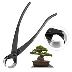 Bonsai Concave Branch Cutter, 204mm / 8.03in Zinc Alloy Knob Branch Cutter with Round Household Gardening Bonsai Tools Round Knob Cutter for Home Garden Use, Black