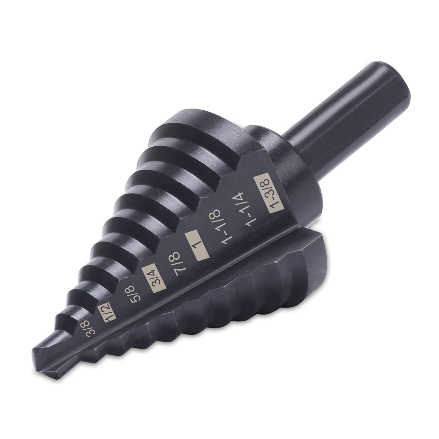 Lichamp Step Drill Bit for Metal Sheet Heavy Duty, Genuine M2 HSS Step Up Down Drill Bit Stepper Unibit for Steel Hole, 10 Sizes from 1/4 to 1-3/8 inches