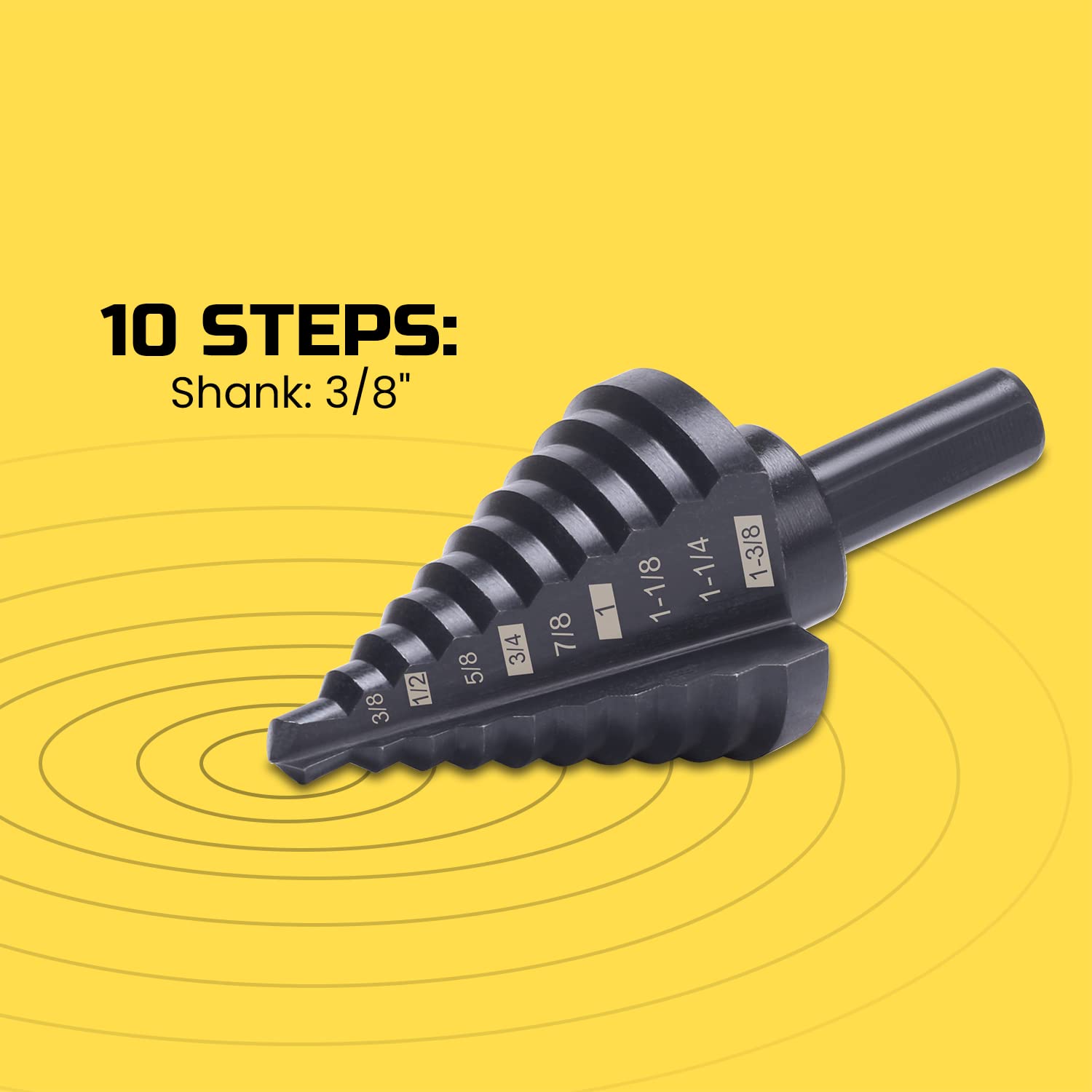 Lichamp Step Drill Bit for Metal Sheet Heavy Duty, Genuine M2 HSS Step Up Down Drill Bit Stepper Unibit for Steel Hole, 10 Sizes from 1/4 to 1-3/8 inches