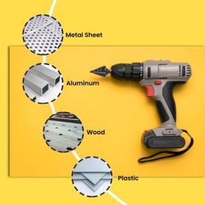 Lichamp Step Drill Bit for Metal Sheet Heavy Duty, Genuine M2 HSS Step Up Down Drill Bit Stepper Unibit for Steel Hole, 10 Sizes from 1/4 to 1-3/8 inches