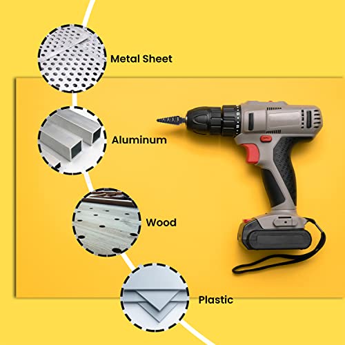 Lichamp Step Drill Bit Set for Metal Sheet Heavy Duty, 4-Piece Genuine M2 HSS Step Up Down Drill Bits Stepper Unibit for Steel Hole, 28 Sizes from 1/8 to 1/2 inches