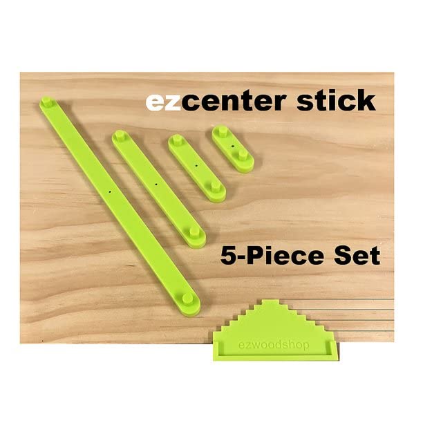 EZ Center Finder | Scriber Tool for Woodworking | Find and Mark Exact Center on Any Size Board | 4-Piece Set Includes Bonus Edge Guide.