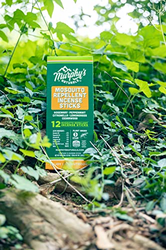 Murphy’s Naturals Mosquito Repellent Incense Sticks | DEET Free with Plant Based Essential Oils | Reduced Footprint Packaging | 2.5 Hour Protection | 12 Sticks per Carton | 3 Pack