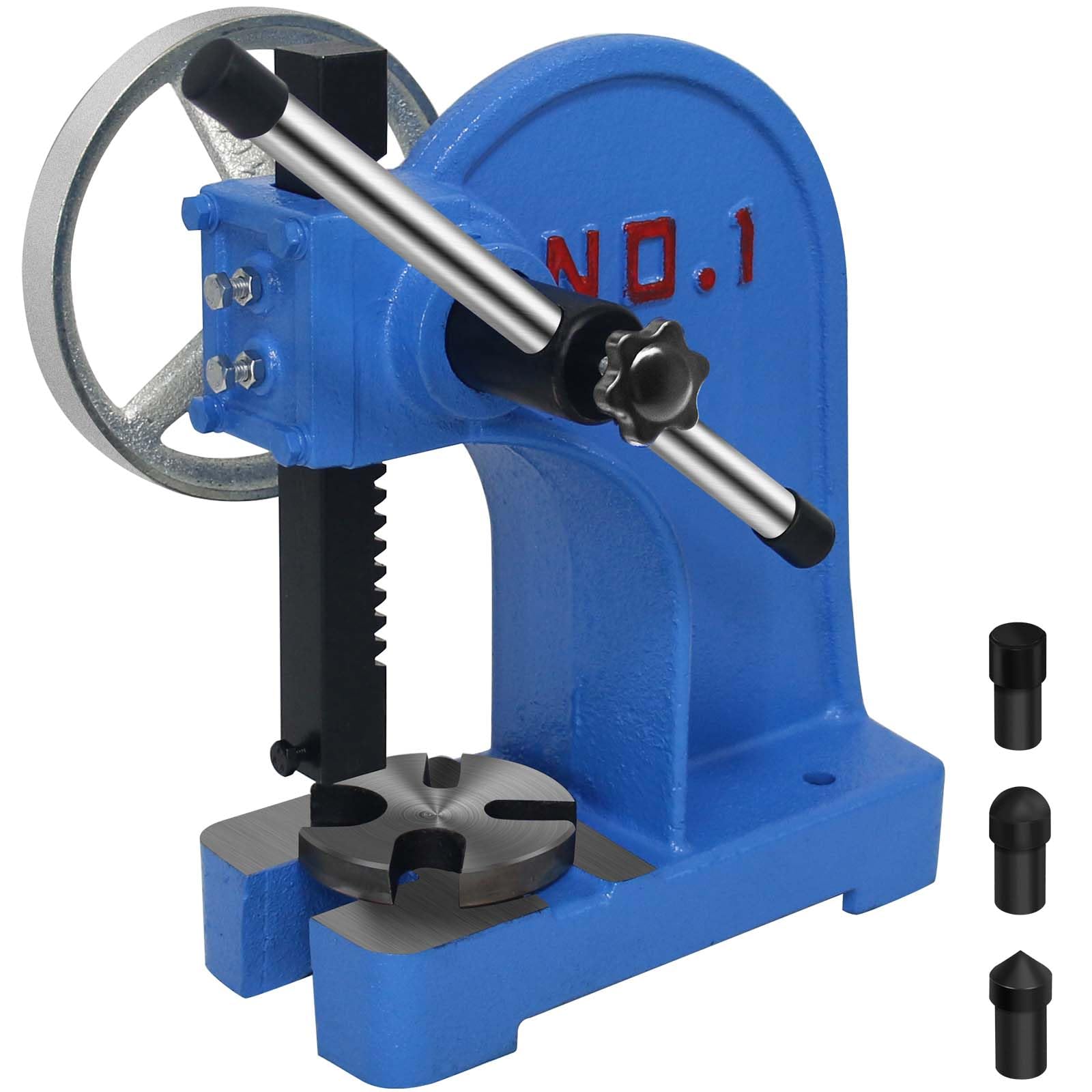 PNBO Arbor Press 1 Ton,Ratchet Leverage Arbor Press with Handwheel,Manual Desktop Punch Press Machine Metal Arbor Press Tool,for Stamping,Bending,Stretching,Forming