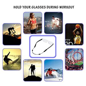 BERYLER® 4 Pack Adjustable Glasses Strap for Kids (7" to 9.8"), Durable Sunglass Strap, Waterproof Eyeglass Strap, Anti-Slip Glasses Holder Strap (Black)