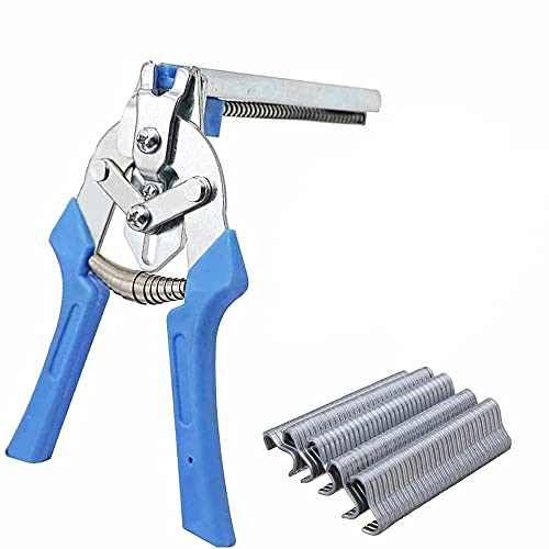 WOMOUR Type M Nail Ring Pliers - Hog Ring Chicken Duck Goose Dog Cat Rabbit Kit Clamp with Nail Groove for Animal Cages/Wire Fencing, Repair Hand Tools with 600 Pcs Galvanized Steel Rings