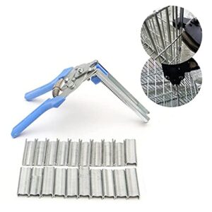 WOMOUR Type M Nail Ring Pliers - Hog Ring Chicken Duck Goose Dog Cat Rabbit Kit Clamp with Nail Groove for Animal Cages/Wire Fencing, Repair Hand Tools with 600 Pcs Galvanized Steel Rings