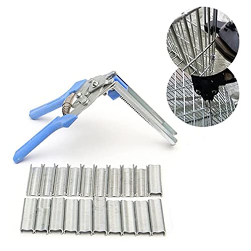 WOMOUR Type M Nail Ring Pliers - Hog Ring Chicken Duck Goose Dog Cat Rabbit Kit Clamp with Nail Groove for Animal Cages/Wire Fencing, Repair Hand Tools with 600 Pcs Galvanized Steel Rings