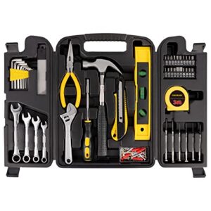 comoware 130 piece tool set, general household hand tool kit with plastic toolbox storage case