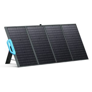 bluetti solar panel pv120, 120 watt for portable power station eb3a/eb55/eb70s/ac200p/ac200max/ac300, foldable solar charger with adjustable kickstands for rv, camping, blackout