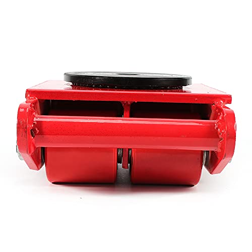6T Dolly, Plastic Steel Wheel GDAE10 Industrial Machinery Mover with 360° Rotation Cap Skate Hand Truck Cart Appliance Wheels Rollers for Furniture Cargo Trolley Moving Home Warehouse 13200lbs Red
