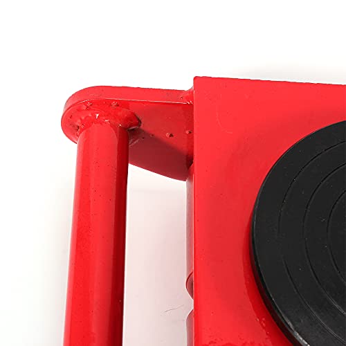 6T Dolly, Plastic Steel Wheel GDAE10 Industrial Machinery Mover with 360° Rotation Cap Skate Hand Truck Cart Appliance Wheels Rollers for Furniture Cargo Trolley Moving Home Warehouse 13200lbs Red