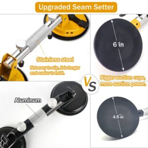 LvnRaay 2-Pack Seamless Seam Setter for Granite with Adjustable 6'' Vacuum Suction Cups for Seam Joining & Leveling, Professional Countertop Installation Tool for Granite, Marble, Tiles Flat Surfaces