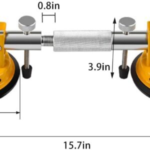 LvnRaay 2-Pack Seamless Seam Setter for Granite with Adjustable 6'' Vacuum Suction Cups for Seam Joining & Leveling, Professional Countertop Installation Tool for Granite, Marble, Tiles Flat Surfaces