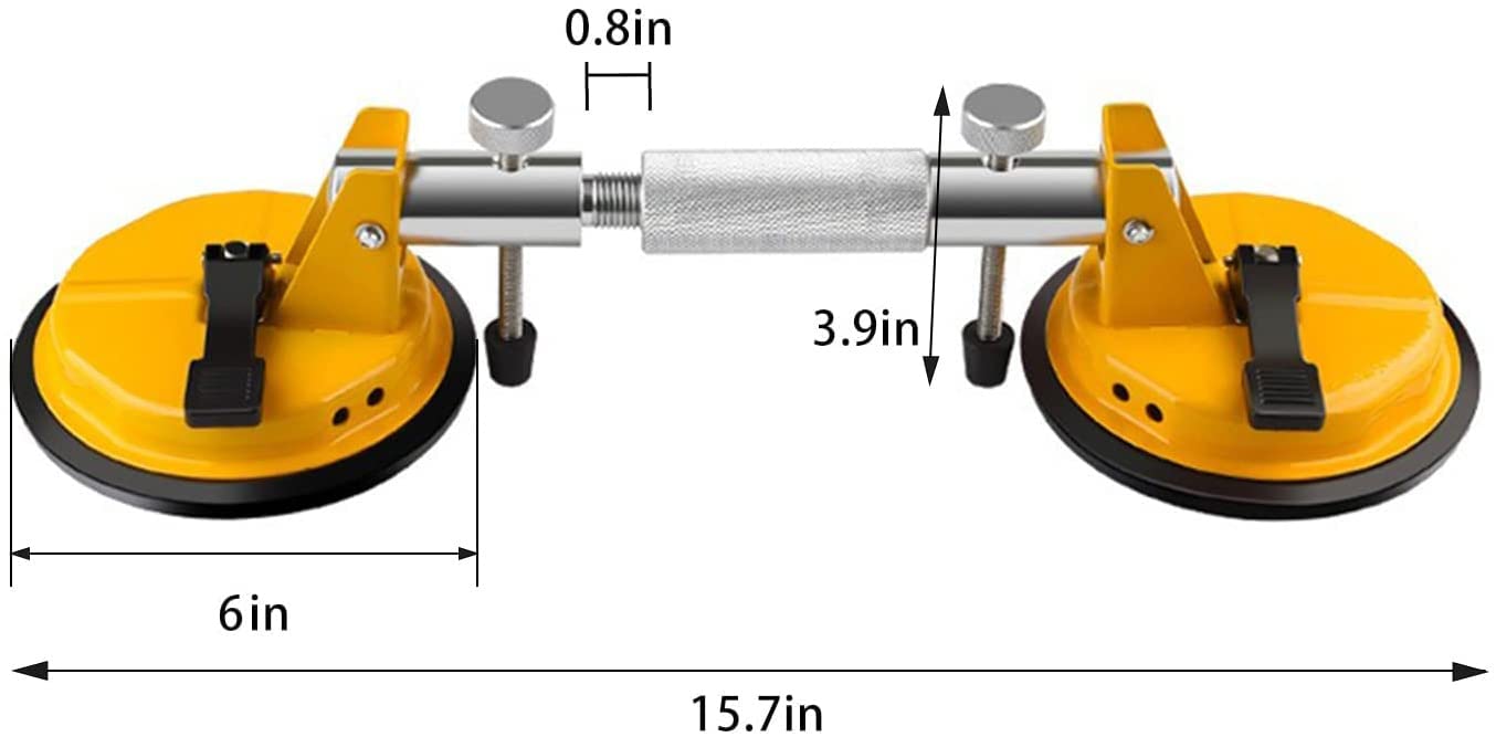 LvnRaay 2-Pack Seamless Seam Setter for Granite with Adjustable 6'' Vacuum Suction Cups for Seam Joining & Leveling, Professional Countertop Installation Tool for Granite, Marble, Tiles Flat Surfaces