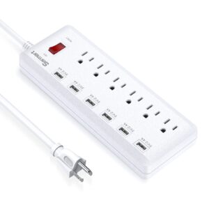 usb power strip, surge protector with 6 outlets & 6 usb charging ports, 6ft heavy duty extension cord, usb outlet extender for home & office 1625w/13a