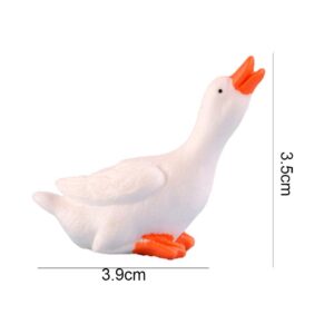 QIANSHENG 3Pcs Cute Mini Swans Resin Miniature Goose Figurine Fairy Garden Plant Flower Pots Bonsai Ornaments for Micro Landscape Dollhouse Decoration Cake Toppers DIY Cake Decorating