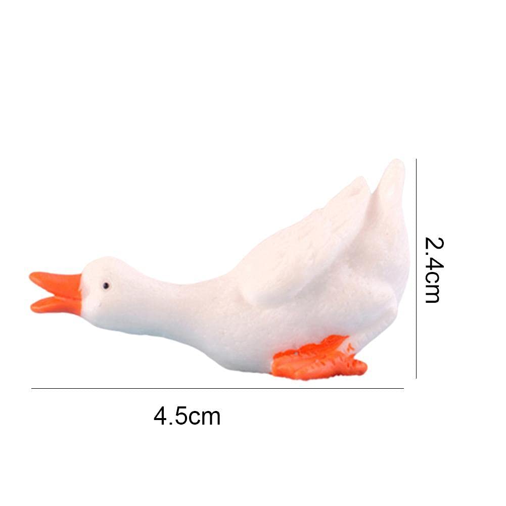 QIANSHENG 3Pcs Cute Mini Swans Resin Miniature Goose Figurine Fairy Garden Plant Flower Pots Bonsai Ornaments for Micro Landscape Dollhouse Decoration Cake Toppers DIY Cake Decorating