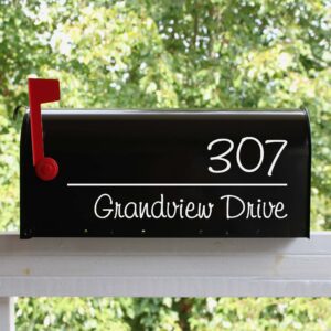 personalized mailbox numbers - street address vinyl decal - custom decorative numbering street name house number gift e-004x - back40life