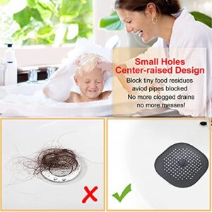 Hair Drain Catcher,Square Drain Cover for Shower Silicone Hair Stopper with Suction Cup,Easy to Install Suit for Bathroom,Bathtub,Kitchen 2 Pack(Black)