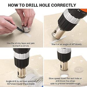 1 Inches Diamond Hole Saw Bit Hollow Core Drill Bits 1/2 Inch Shank Hollow Core Hole Saws Masonry Drilling Tools for Glass Stone Ceramic Porcelain Tiles Marble Quartz Granite Bottles DIY (25mm)