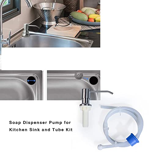 Sink Soap Dispenser Tube Kit, Soap Dispenser Pump for Kitchen Sink and Tube Kit, 40'' Tube Connects Directly to Soap Bottle, No More Refills