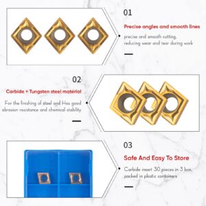 14 Pieces Lathe Boring Bar Set 4 Pieces 95 Degree S07K/ S08K/ S10K/ S12M-SCLCR06 Lathe Boring Internal Turning Bar Holder with 10 Pieces CCMT0602 Carbide Inserts and 4 Pieces Wrench