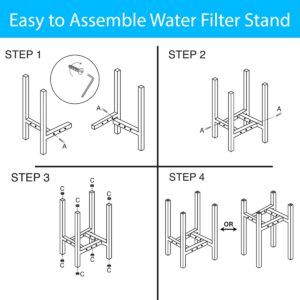 TonGass Adjustable Multi-use Countertop Stand Compatible with Berkey Water Filters Water Dispenser Stand Use for Berkey Water Filter System Replacement Countertop Water Filter Stand