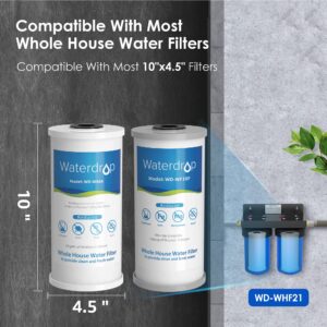 Waterdrop Whole House Water Filter, Carbon Filter, Reduce Iron & Manganese Filter Cartridge, Replacement for GE GXWH40L, FXHTC, Ispring, Culligan® RFC-BBSA, Whirlpool®, Any 10" x 4.5" System, 5 Micron