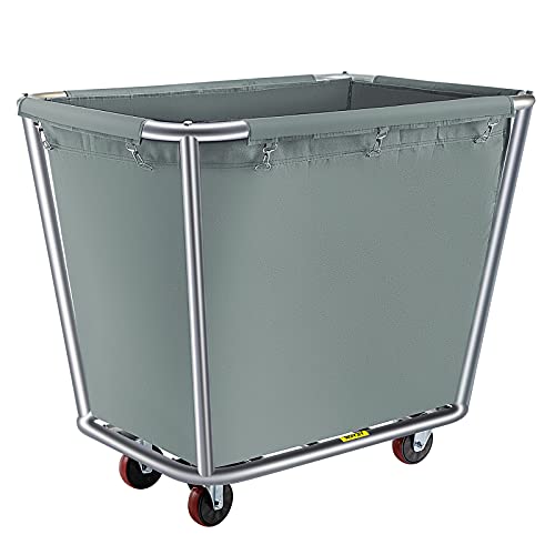 VEVOR Basket Truck, 10 Bushel Steel Canvas Laundry Basket, 3" Diameter Wheels Truck Cap Basket Canvas Laundry Cart Usually Used to Transport Clothes, Store Sundries Suitable for Hotel, Home, Hospital