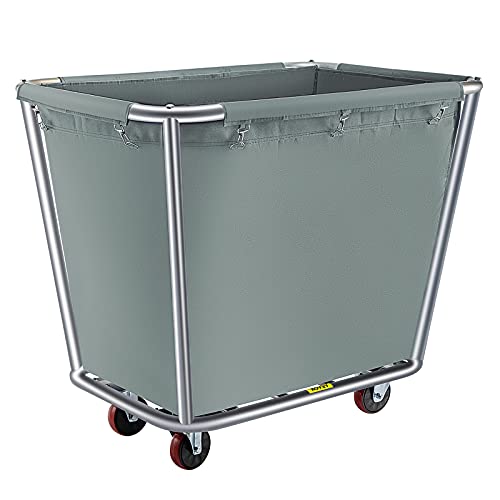 VEVOR Basket Truck, 10 Bushel Steel Canvas Laundry Basket, 3" Diameter Wheels Truck Cap Basket Canvas Laundry Cart Usually Used to Transport Clothes, Store Sundries Suitable for Hotel, Home, Hospital