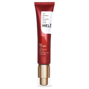 mele face moisturizer 24 hours of broad spectrum protection from uva, uvb and blue light moisturizer with spf dew the most spf 30 with niacinamide and vitamin e 1 oz, white