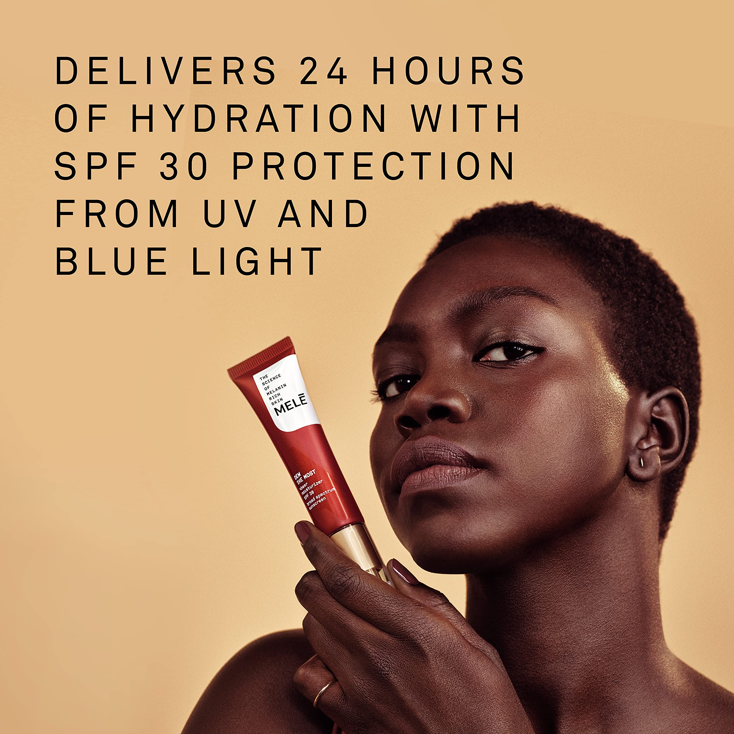 MELE Face Moisturizer 24 Hours Of Broad Spectrum Protection From UVA, UVB And Blue Light Moisturizer With SPF Dew The Most SPF 30 With Niacinamide And Vitamin E 1 oz, White