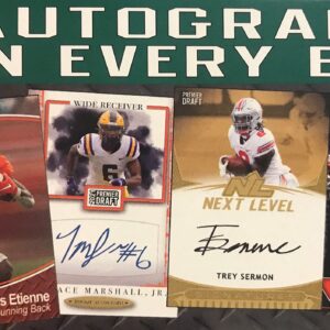 2021 SAGE Hit Premier Draft High Series Football BLASTER box (63 cards/bx incl. THREE Autograph cards)