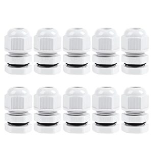 xhf 10 pcs 1/4" ip68 strain relief nylon cord grip npt cable glands adjustable ul listed and rohs compliant (grey)