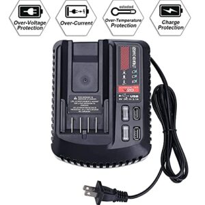 CMCB104 V20 Battery Fast Charger Replacement for Craftsman V20 Craftsman 20V max Lithium Compact Batteries Lithium Battery CMCB202 CMCB204 CMCB206 with 2 USB Ports