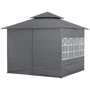 10’x10’ Outdoor Gazebo for Patio with Church Window SideWalls by ABCCANOPY