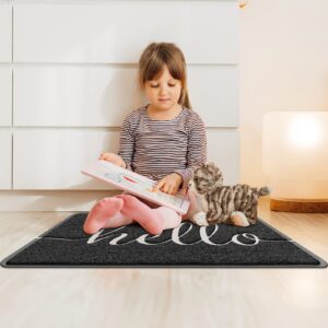 SoftDuo Door Mat Welcome Mat Indoor Outdoor Doormat Resist Dirt Rug Easy to Clean Entry Rug Durable Anti-Slip Entrance Mat Low-Profile Outside Floor Mat for Front Door, Entryway, Garage (30"x17.5")