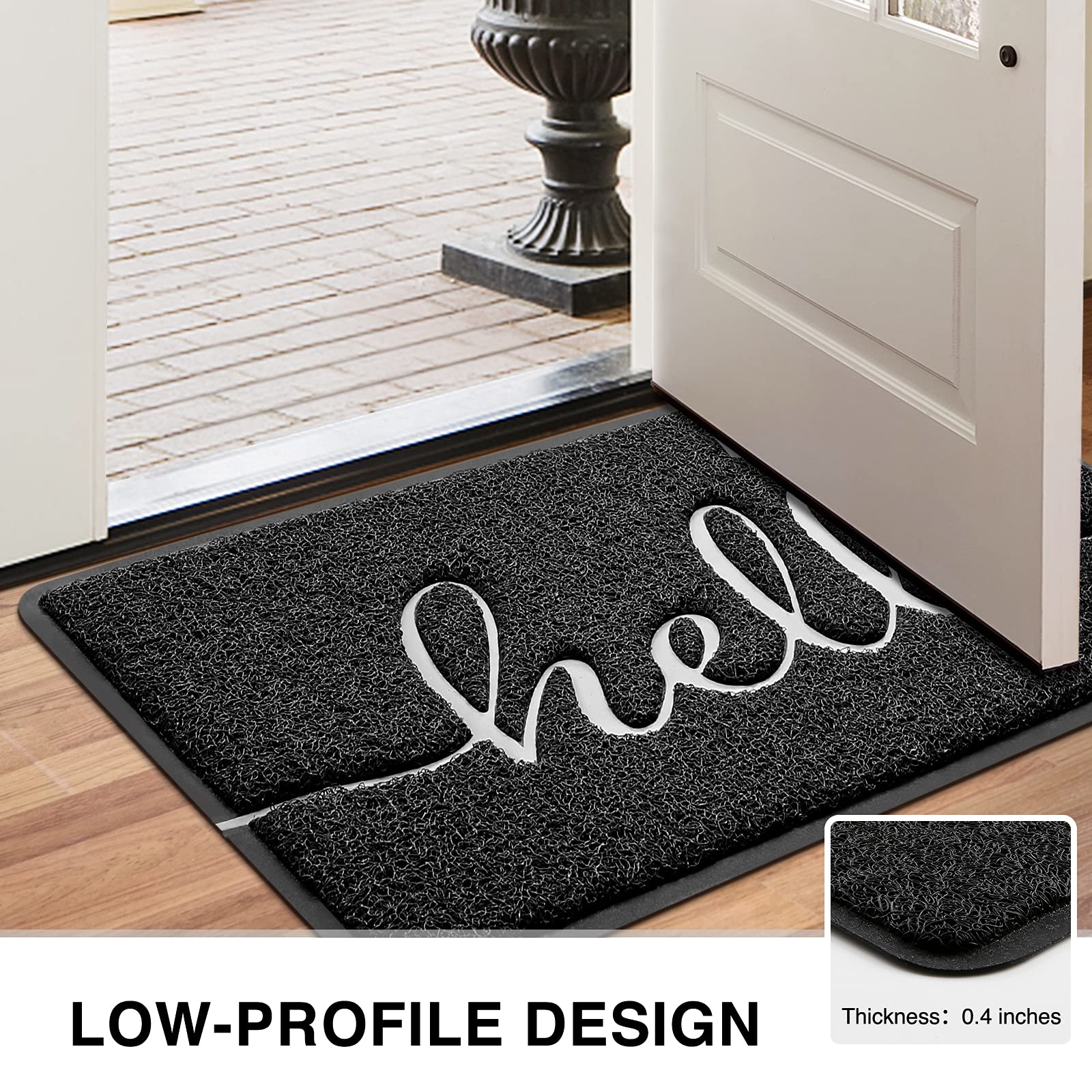 SoftDuo Door Mat Welcome Mat Indoor Outdoor Doormat Resist Dirt Rug Easy to Clean Entry Rug Durable Anti-Slip Entrance Mat Low-Profile Outside Floor Mat for Front Door, Entryway, Garage (30"x17.5")