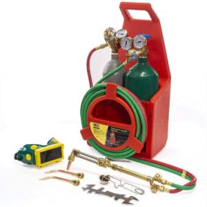 professional portable oxygen acetylene oxy welding cutting torch kit w/gas tank, torch cutting and welding portable kit