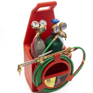 Professional Portable Oxygen Acetylene Oxy Welding Cutting Torch Kit W/Gas Tank, Torch Cutting and Welding Portable Kit