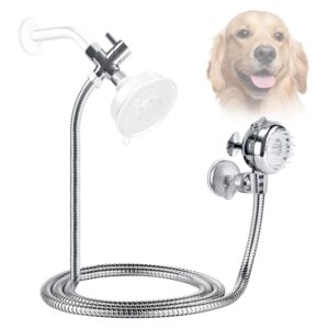 sneatup pet shower set with 8.2ft hose for bathroom shower arm (suction holder)