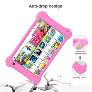 ANXONIT Kids Tablet, 7 inch WiFi Android 11 Tablet for Kid, Full HD 1920x1200 IPS Screen, 2GB RAM 32GB ROM,Kidoz Game Education Apps (Pink)