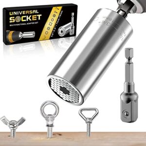 christmas gifts stocking stuffers for men him, universal socket mens gifts for dad boyfriend, professional 7mm-19mm socket set for multiple adapters