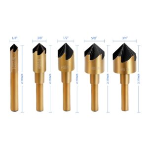 Aleric Masonry Drill Bit Set,5Pcs Concrete Drill Bits Set for Tile, Brick,Glass,Plastic and Wood,Tungsten Carbide Tip Drill Bits for Wall Mirror and Ceramic Tile in Size 3/16,1/4, 5/16,3/8,1/2inch