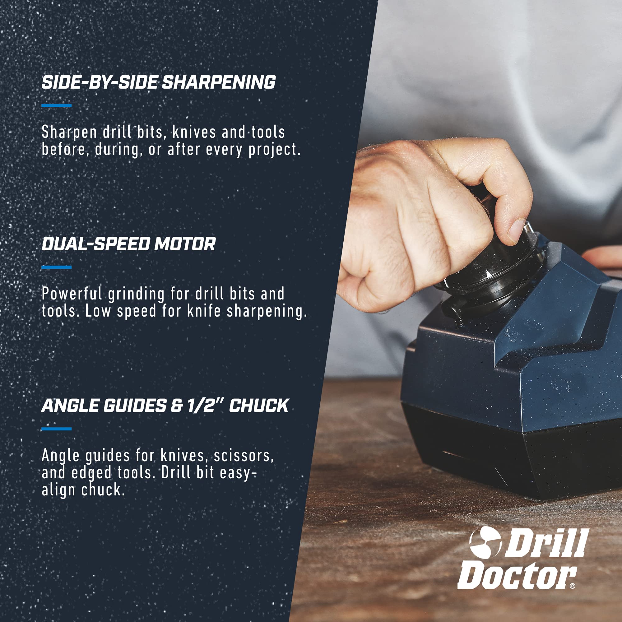 Drill Doctor X2 Drill Bit and Knife Sharpener With Removable Guide System